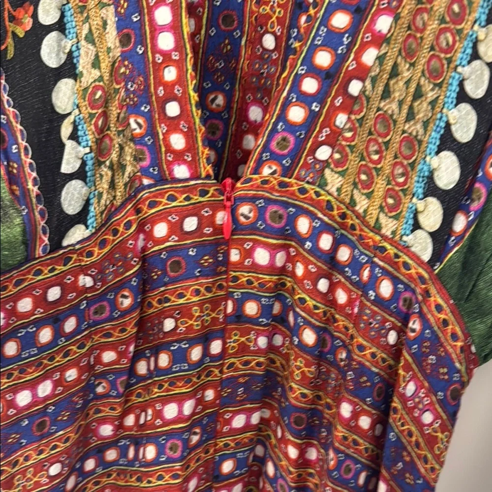 FARM Rio Red and Blue Bell Sleeve Sundress - Picture 6 of 10